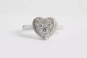 14k White Gold 0.50ctw Diamond Heart Ring Size 7 (4.00g.)