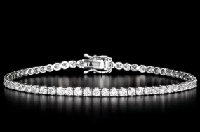 14K White Gold 4.50 Carat Total Weight Round Brilliant Diamond Tennis Bracelet