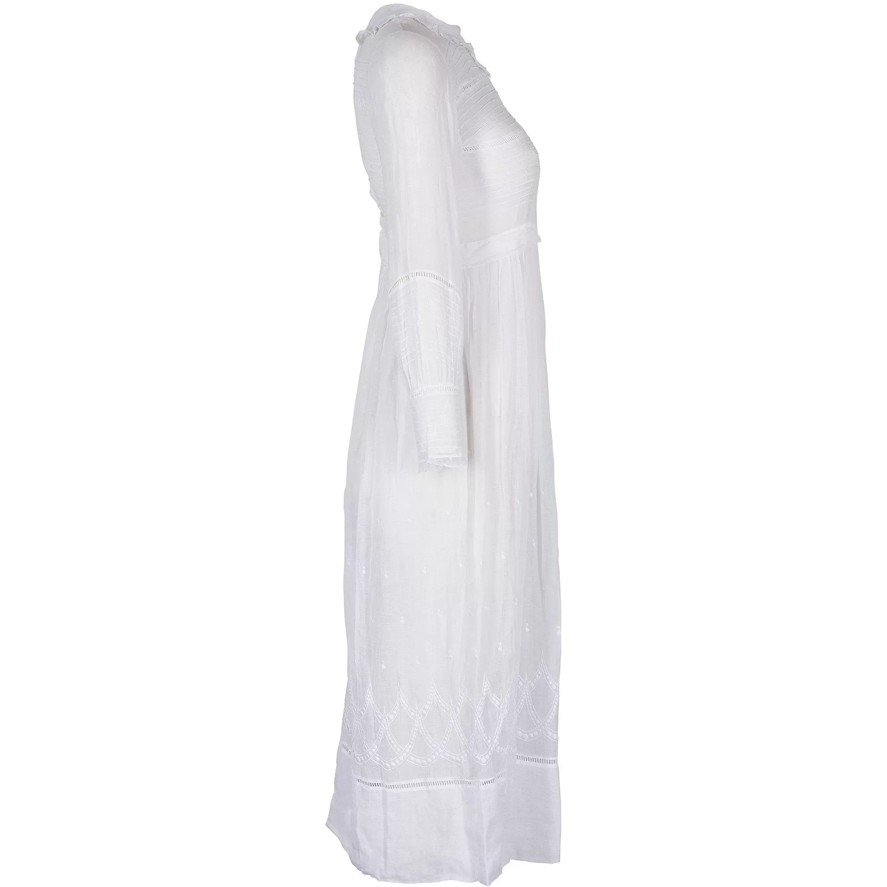 1910s White Cotton Muslin Tea Dress