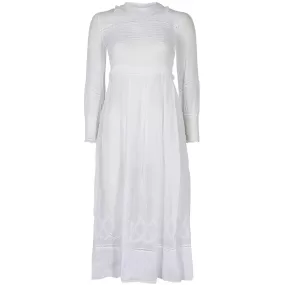 1910s White Cotton Muslin Tea Dress