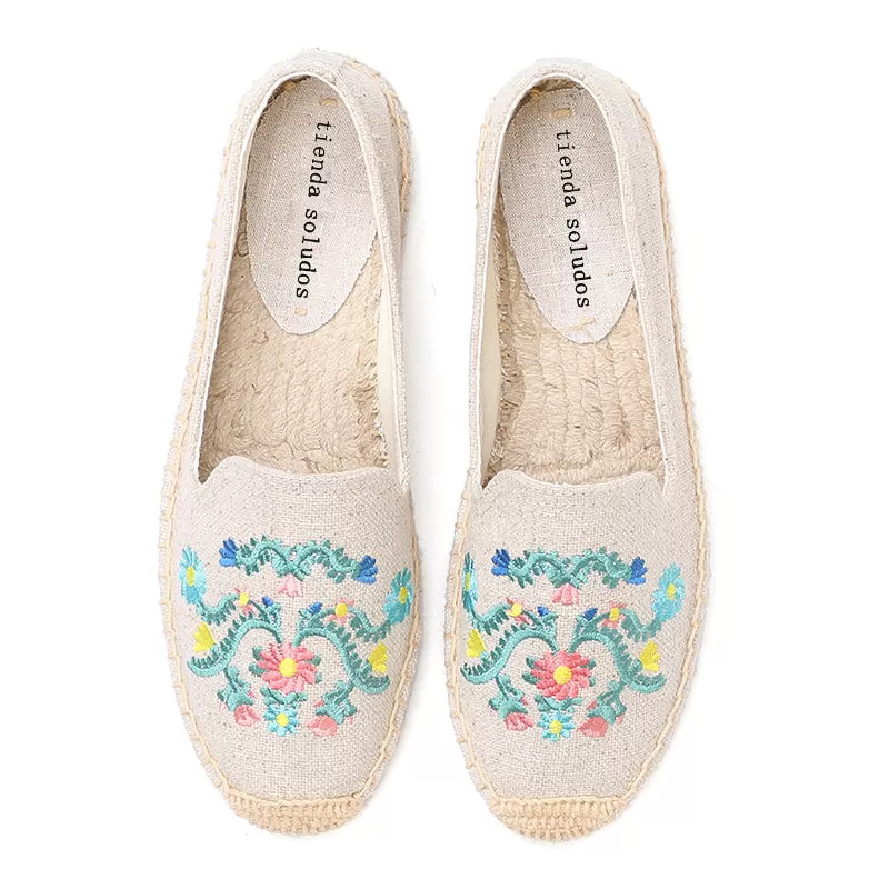 2022 Round Toe Espadrilles Shoes Flat Ladies Fashion Comfortable Womens Casual 2021Real Rushed Hemp