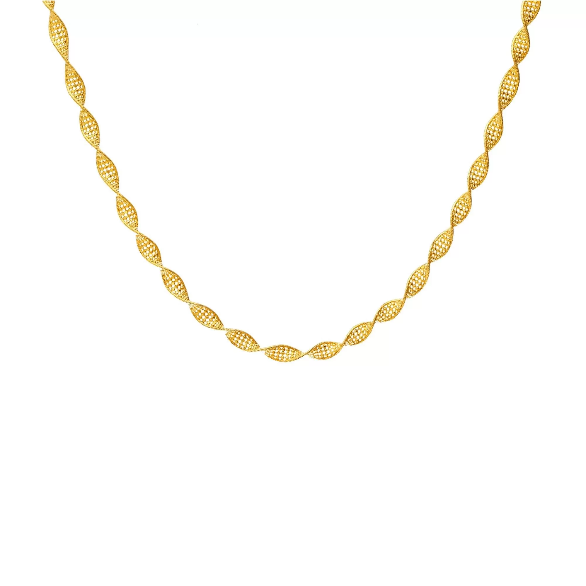 22K Yellow & White Gold Linked Chain