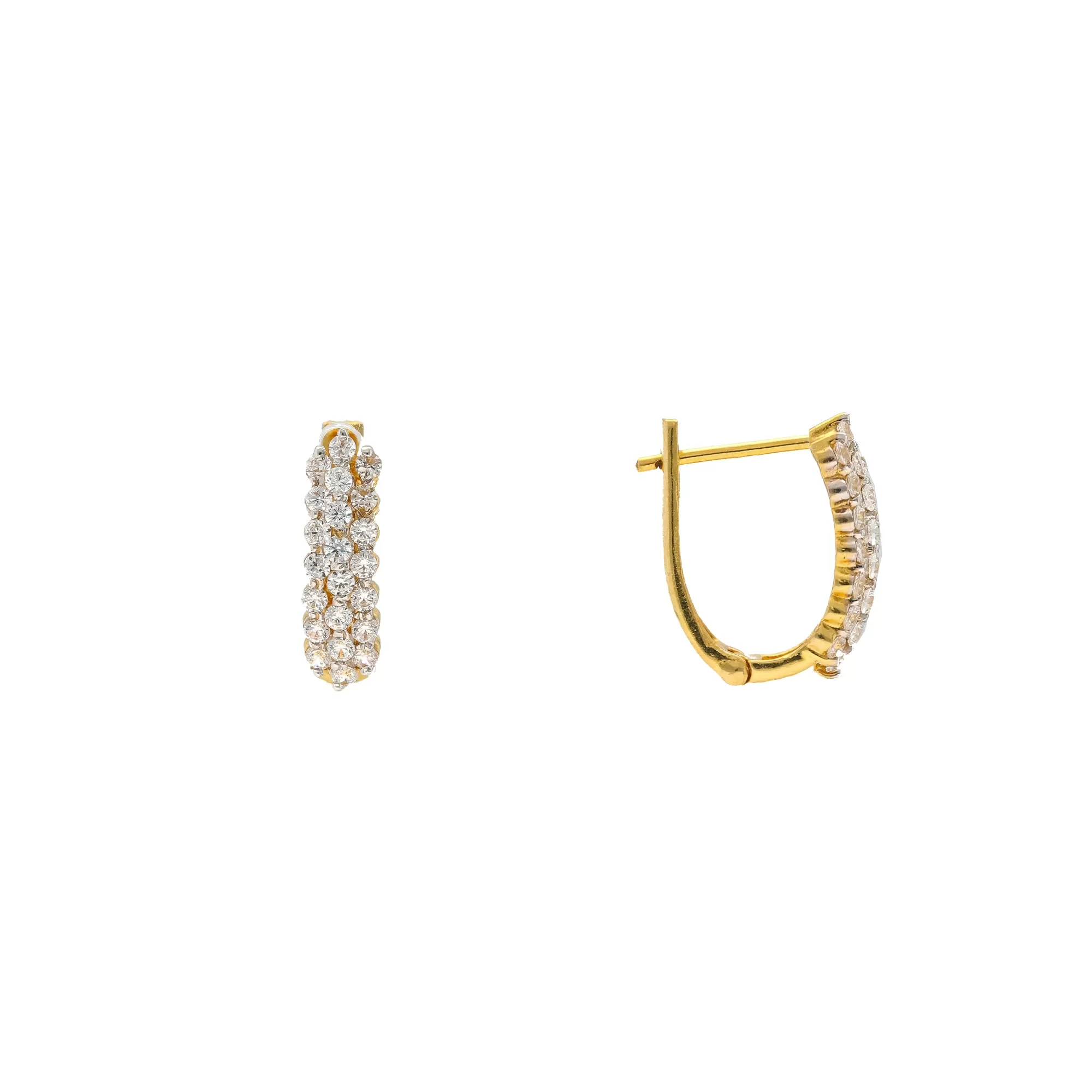 22K Yellow Gold & CZ Earrings (4.1gm)