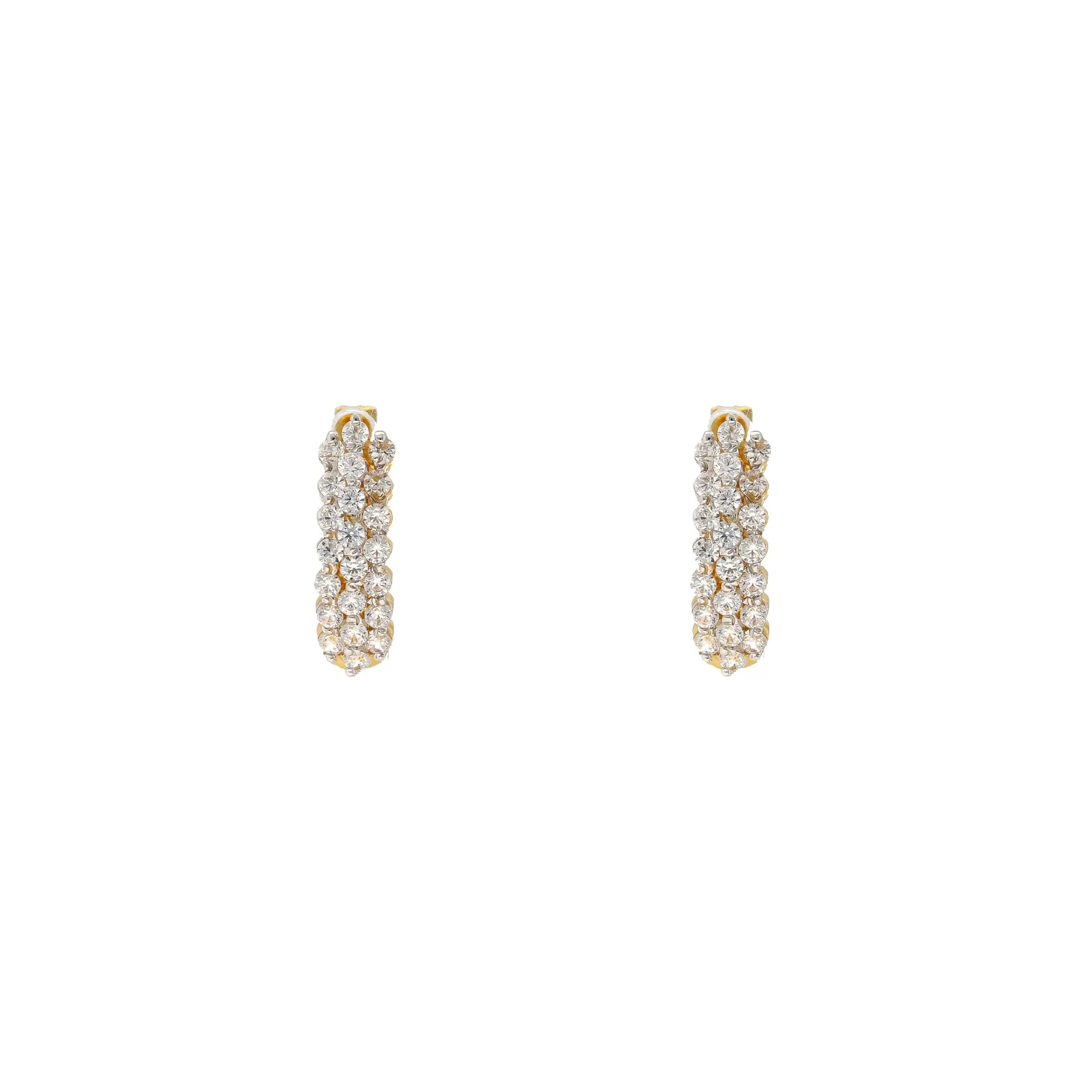 22K Yellow Gold & CZ Earrings (4.1gm)