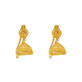 22K Yellow Gold Jhumki Earrings (23.6gm)