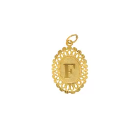 22K Yellow Gold Letter F Initial Pendant (4gm)