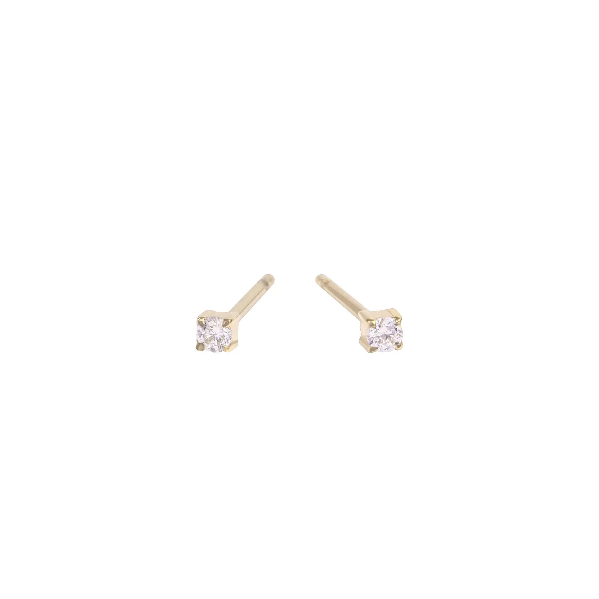 2mm cz stud earrings