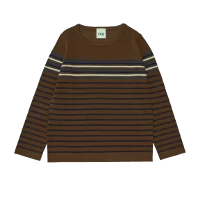 423-MULTISTRIPED BLOUSE-Amber/Dark Navy