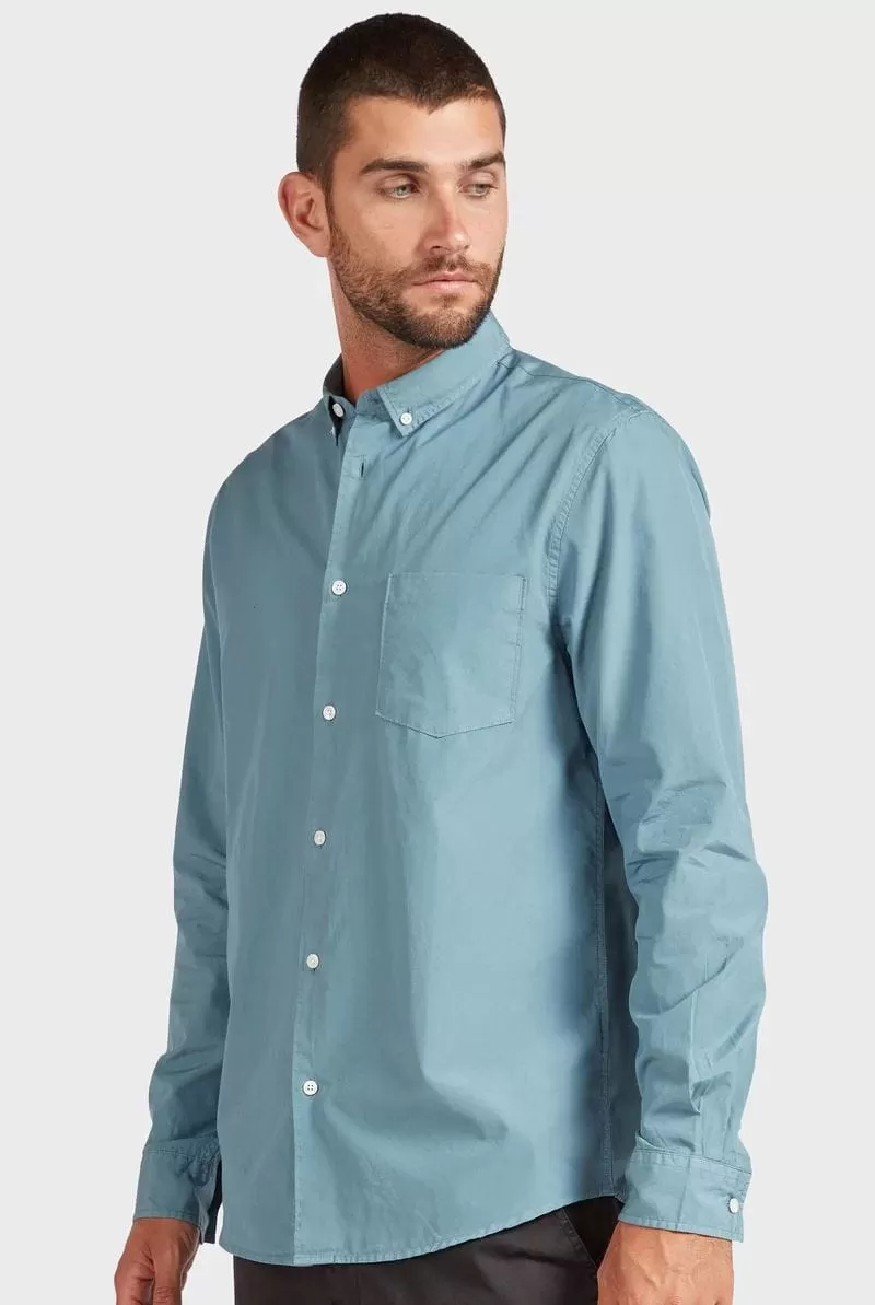 Academy Brand Men's Frank Poplin Shirt - Horizon Blue