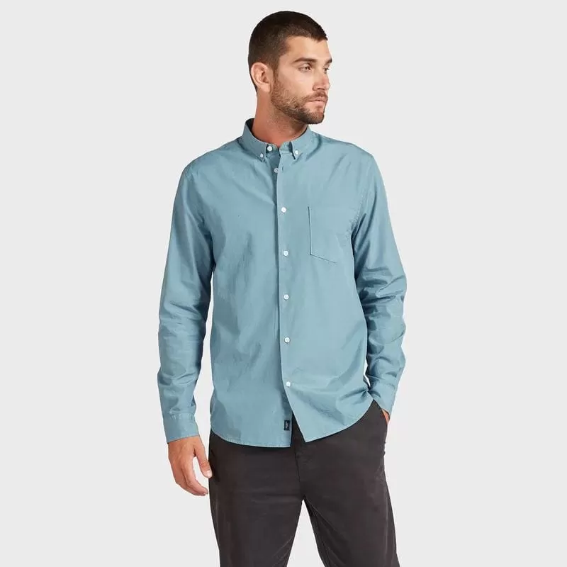 Academy Brand Men's Frank Poplin Shirt - Horizon Blue