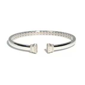 AFJ Diamond Collection - Bangle Bracelet with Diamonds, 18k White Gold