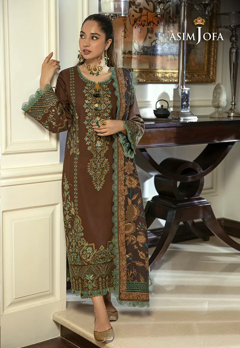 AJAWP-01 STITCHED EMBROIDERED KHADDAR 3 PCS