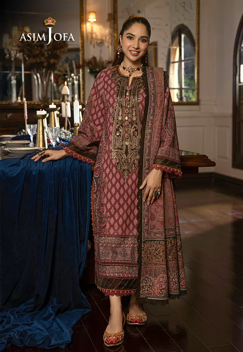 AJAWP-07 STITCHED PRINTED KHADDAR 3 PCS