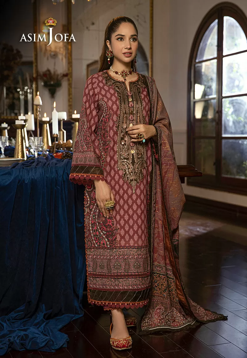 AJAWP-07 STITCHED PRINTED KHADDAR 3 PCS