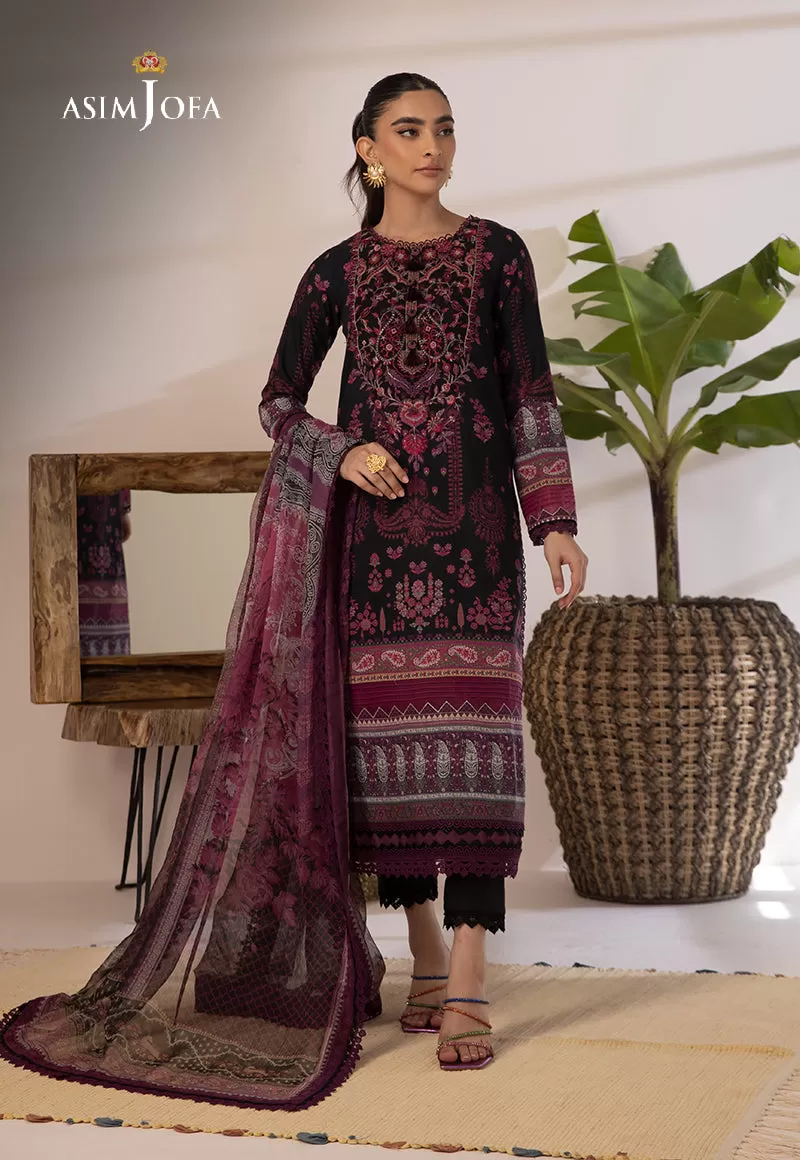 AJBP-21 Designers Stitched EMBROIDERED CAMBRIC 2 PCS