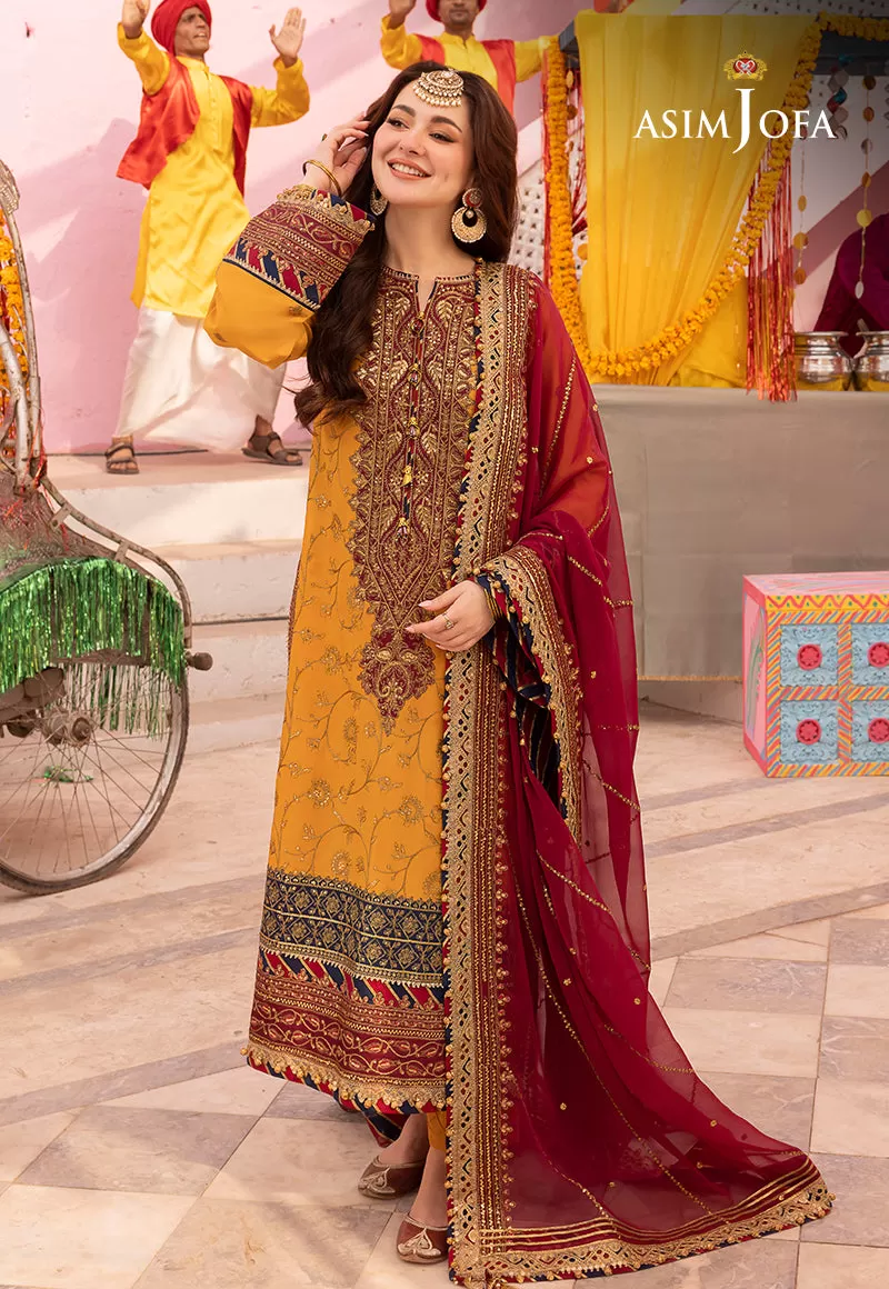 AJDA-25 EMBROIDERED LAWN SILK 3 PCS