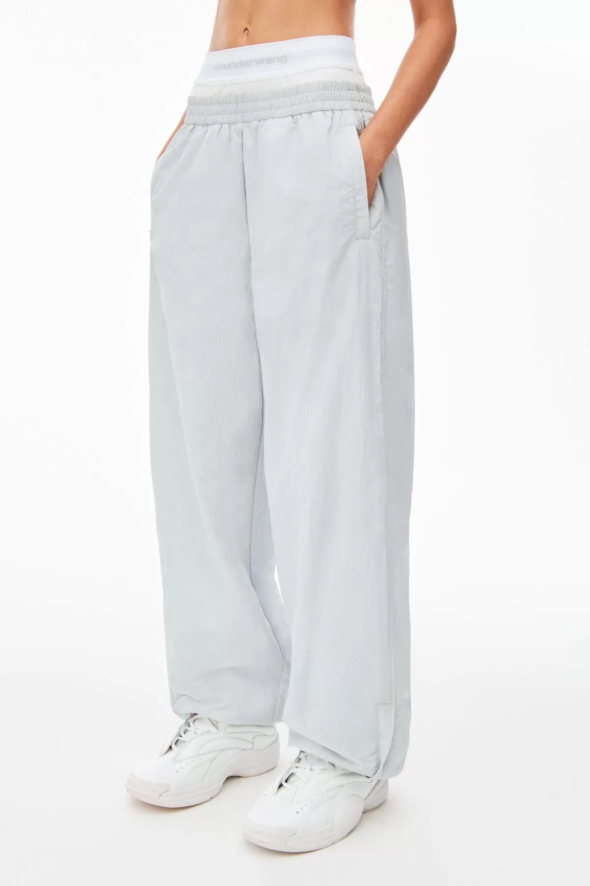 Alexander Wang Exposed Brief Logo Track Pant - Microchip