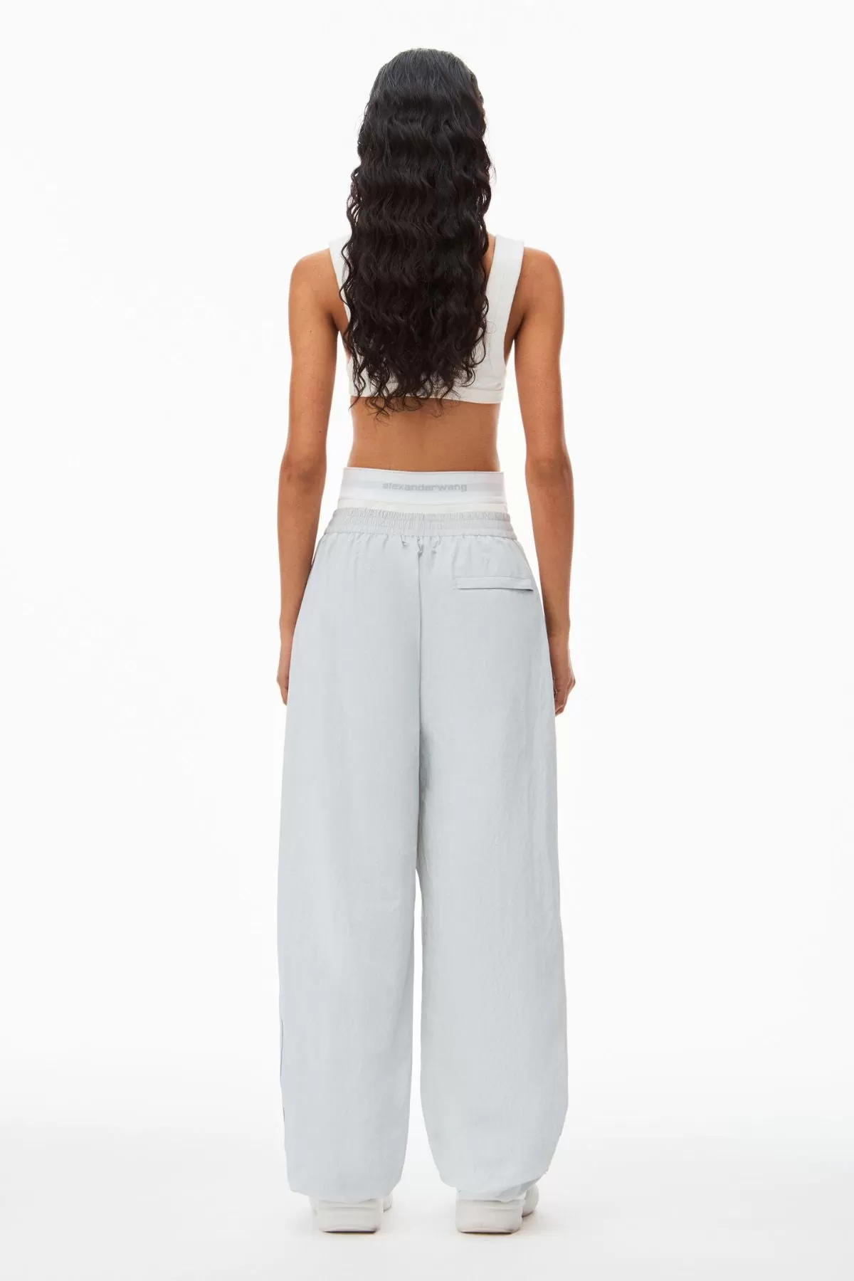 Alexander Wang Exposed Brief Logo Track Pant - Microchip