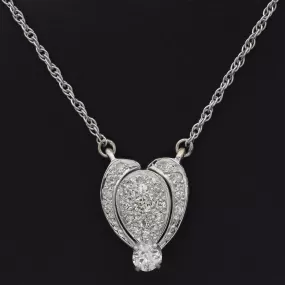 Antique 14K White Gold 0.56 TCW Diamond Interchangeable Pendant Necklace