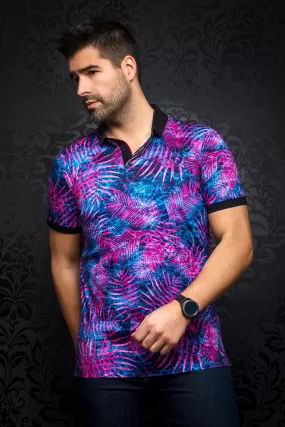 Au Noir Stretch Short-Sleeve Polos | Hilo Fuchsia