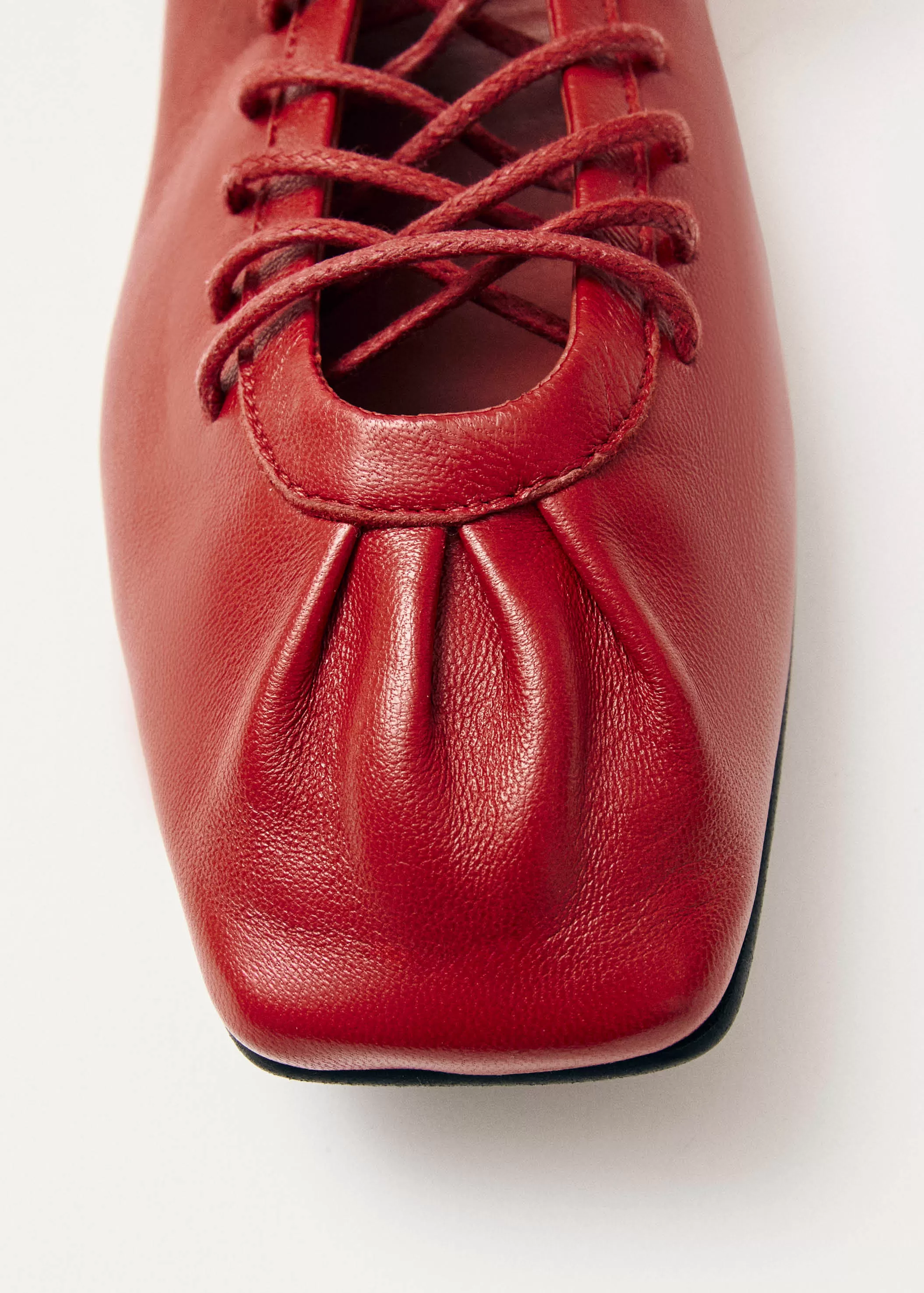 Aureline Red Leather Ballet Flats