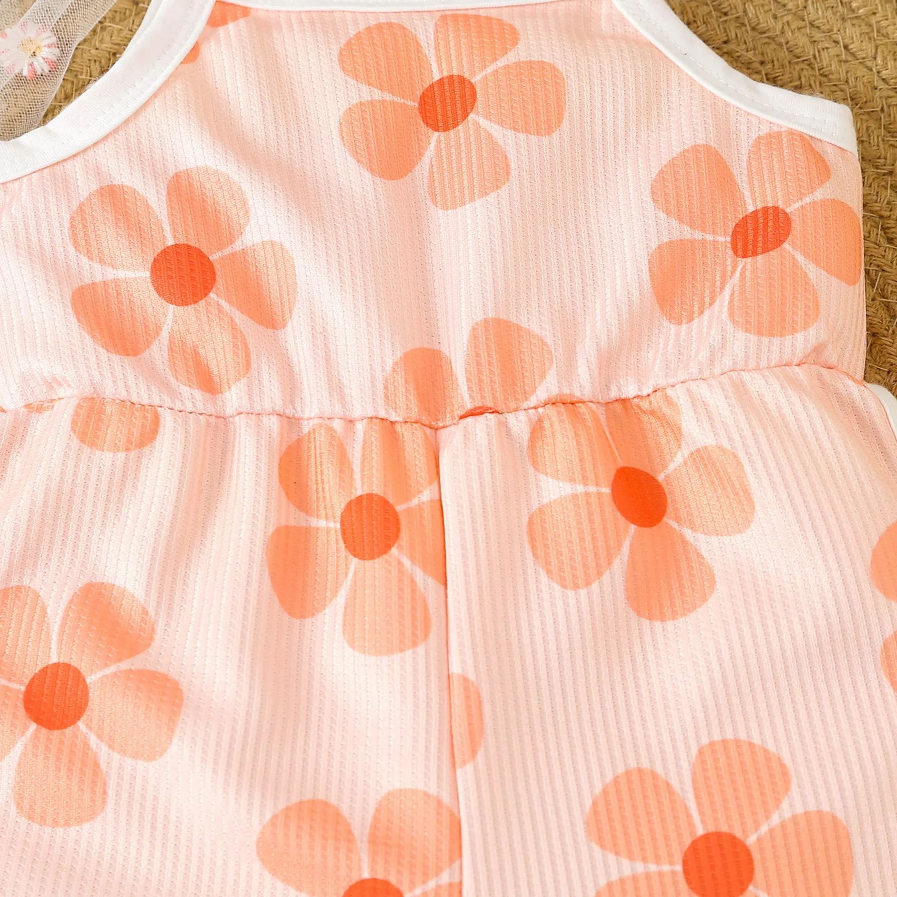 Baby Kid Girls Flower Print Beach Rompers Wholesale 24030175