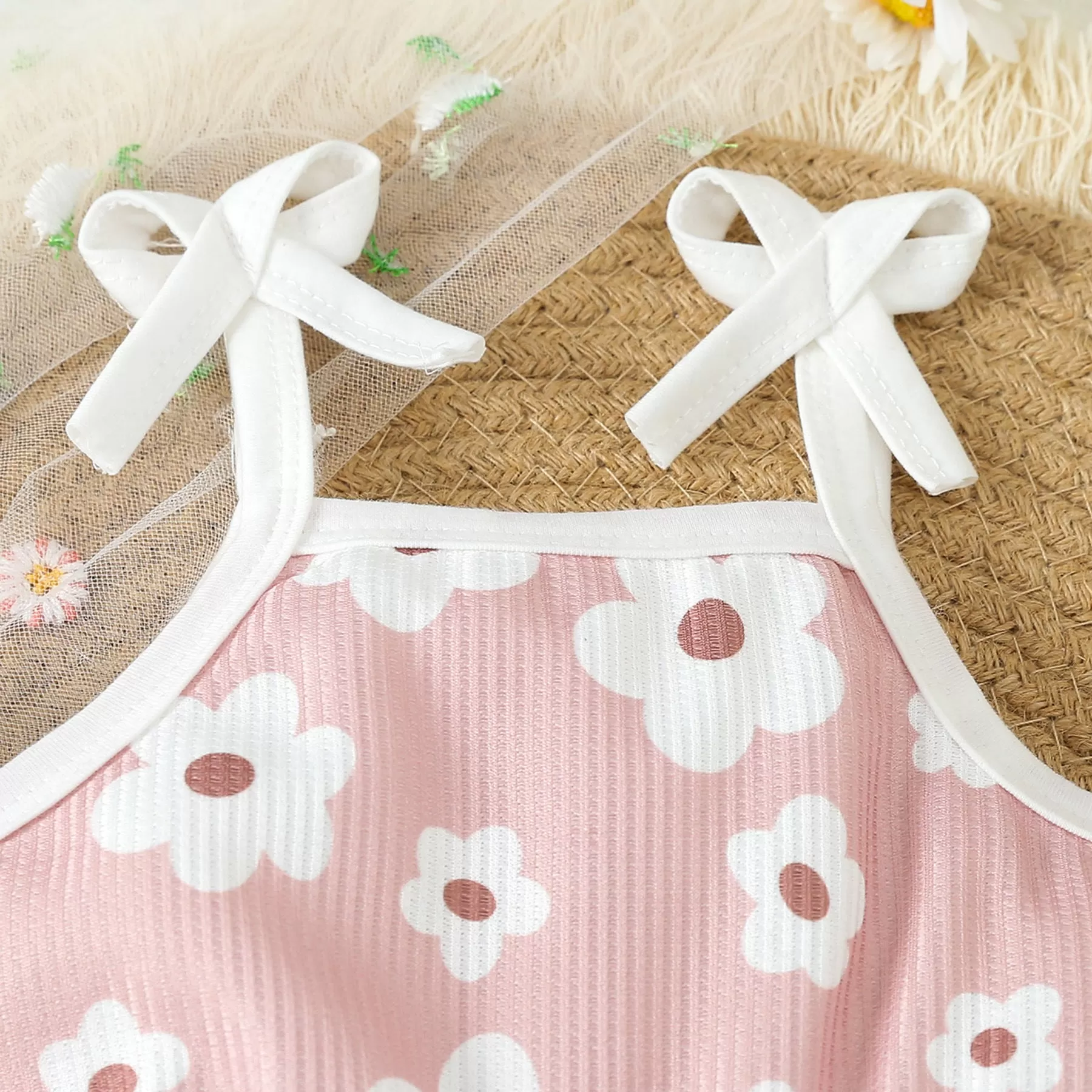 Baby Kid Girls Flower Print Beach Rompers Wholesale 24030175