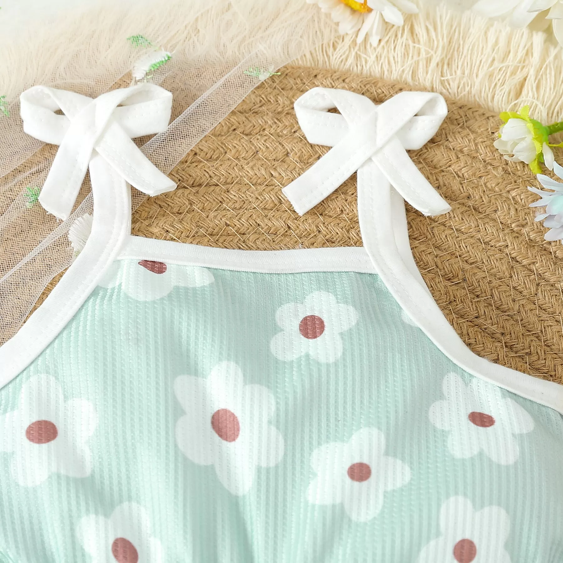 Baby Kid Girls Flower Print Beach Rompers Wholesale 24030175