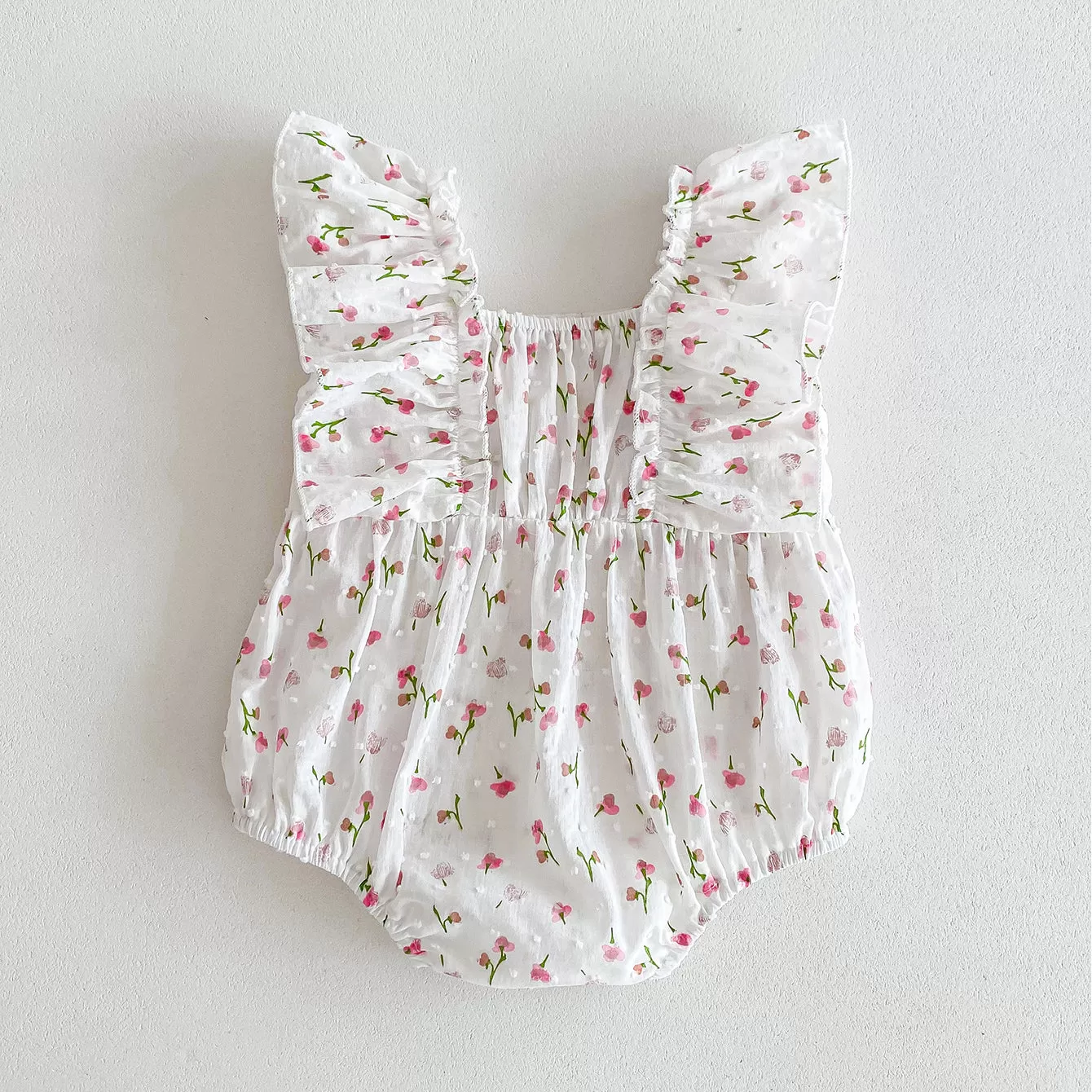 Baby Kid Girls Flower Print Rompers Wholesale 240301146