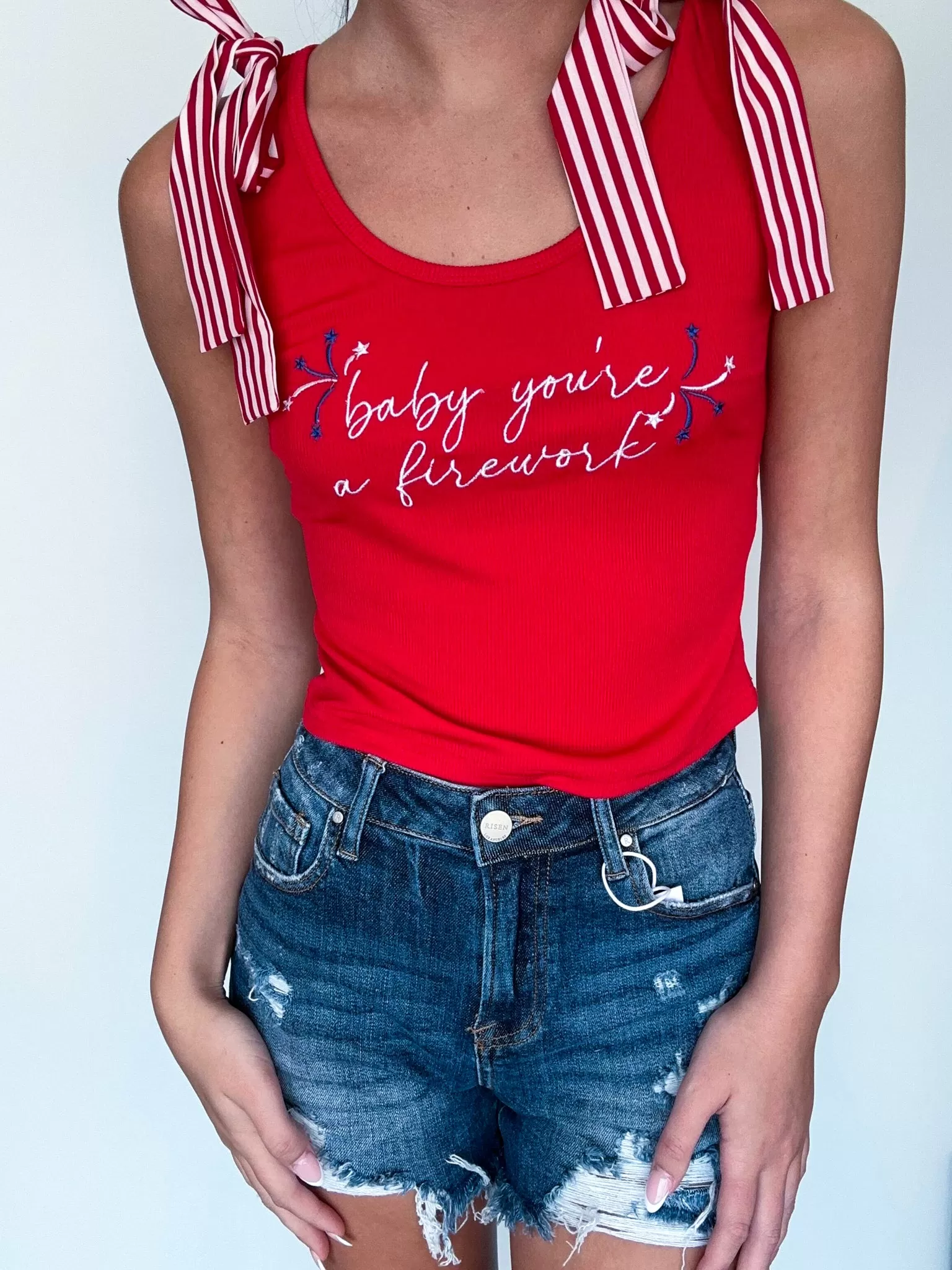 Baby You're A Firework Ribbon Tank