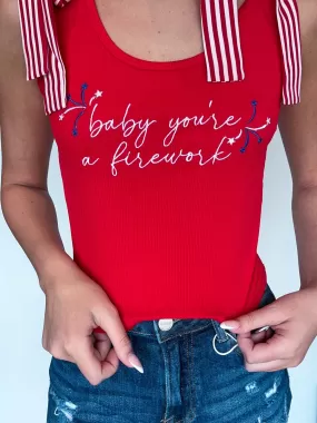 Baby You're A Firework Ribbon Tank