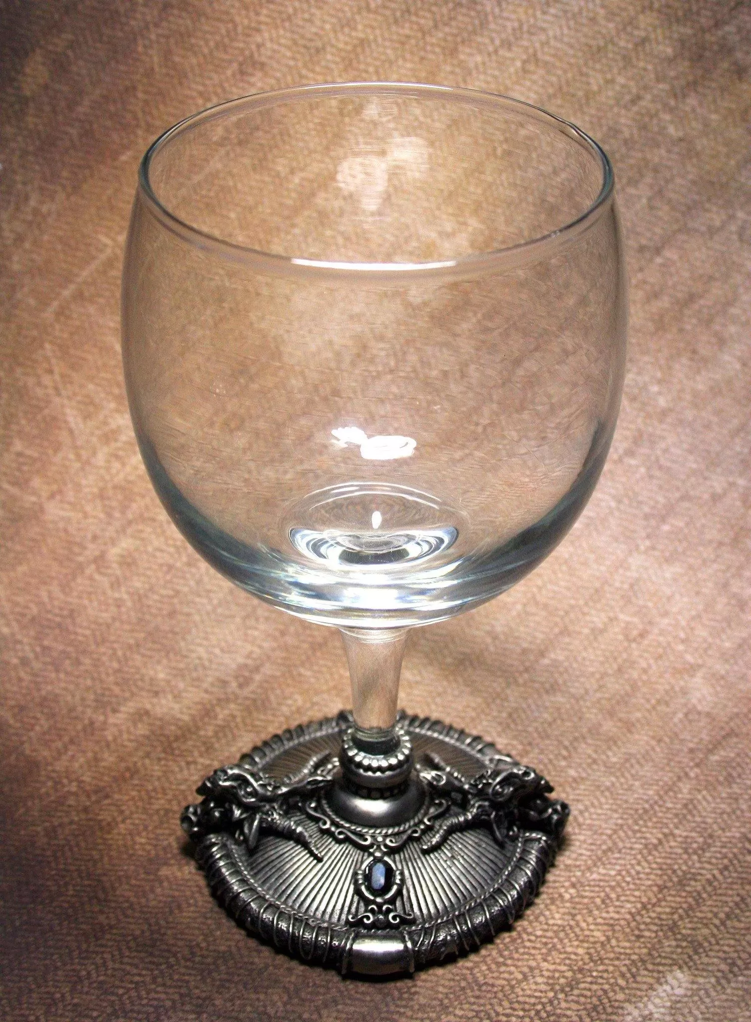 Baphomet Wine Glass with Black Stones