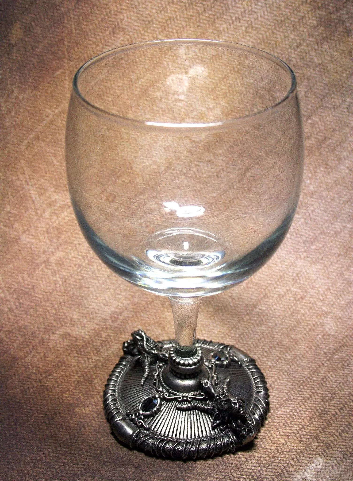 Baphomet Wine Glass with Black Stones