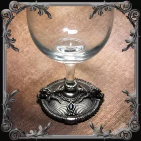 Baphomet Wine Glass with Black Stones