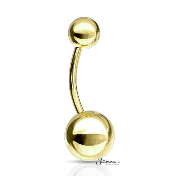 Basic 316L Surgical Steel Belly Button Navel Ring - Gold