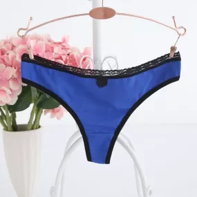 Basic Lace Trim Thong Panty