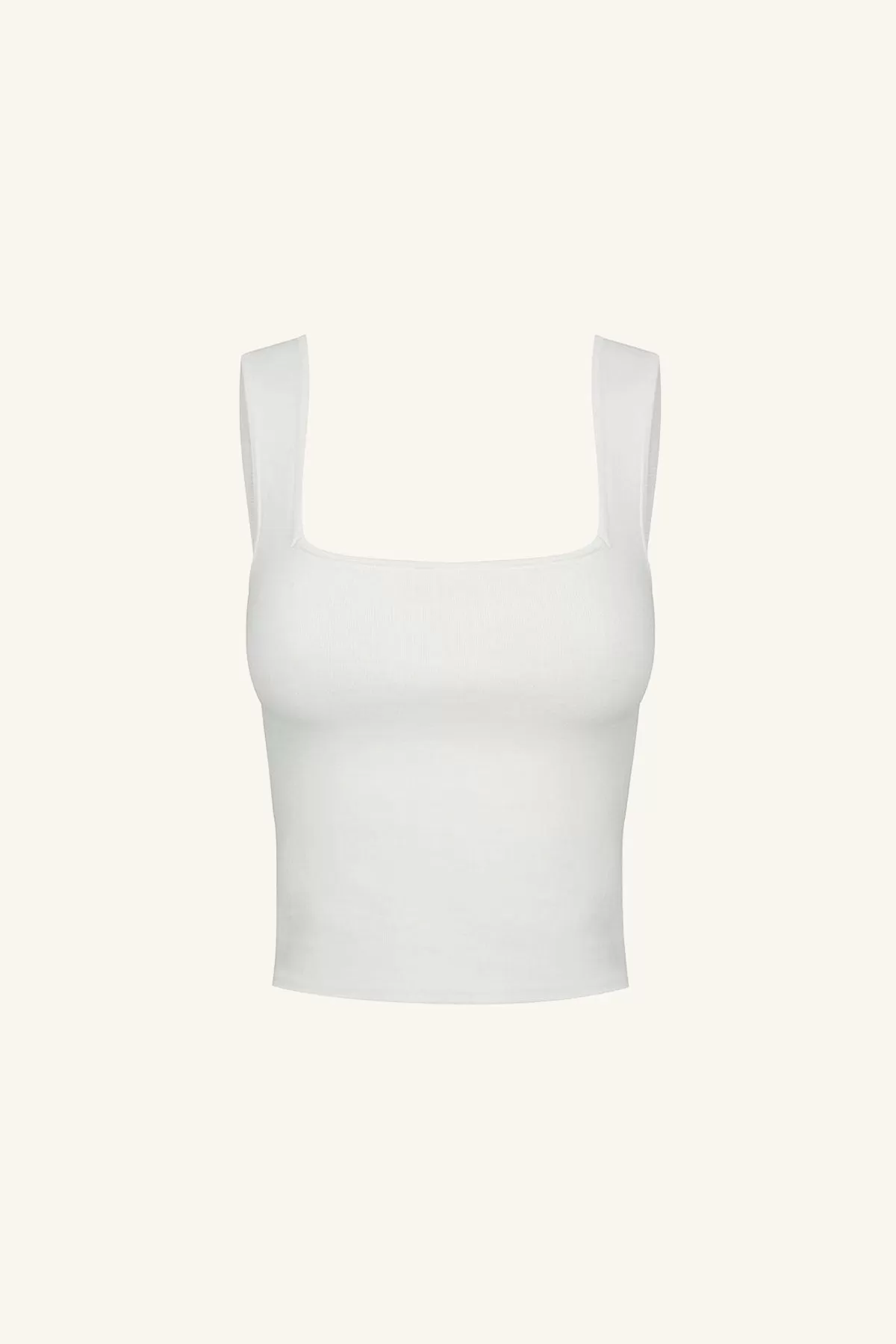 BASIC SQUARE NECK TOP - IVORY