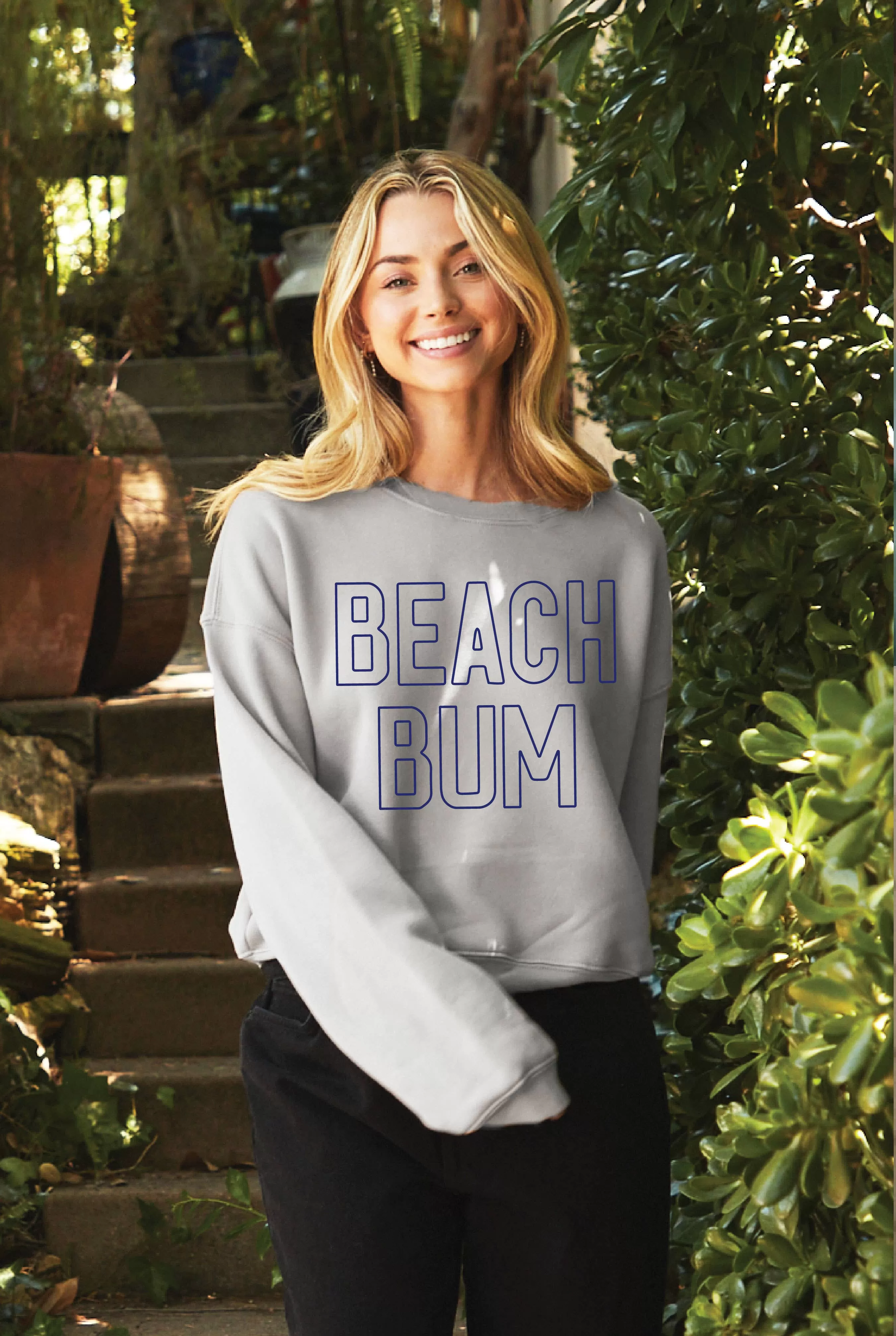 Beach Bum Mid Sweatshirt (Womens) - Light Blue