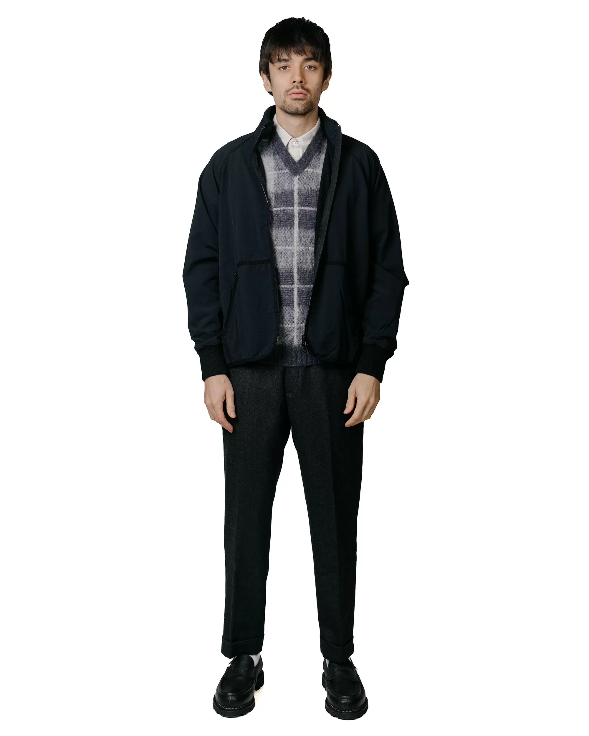 Beams Plus Check Vest Mohair Grey