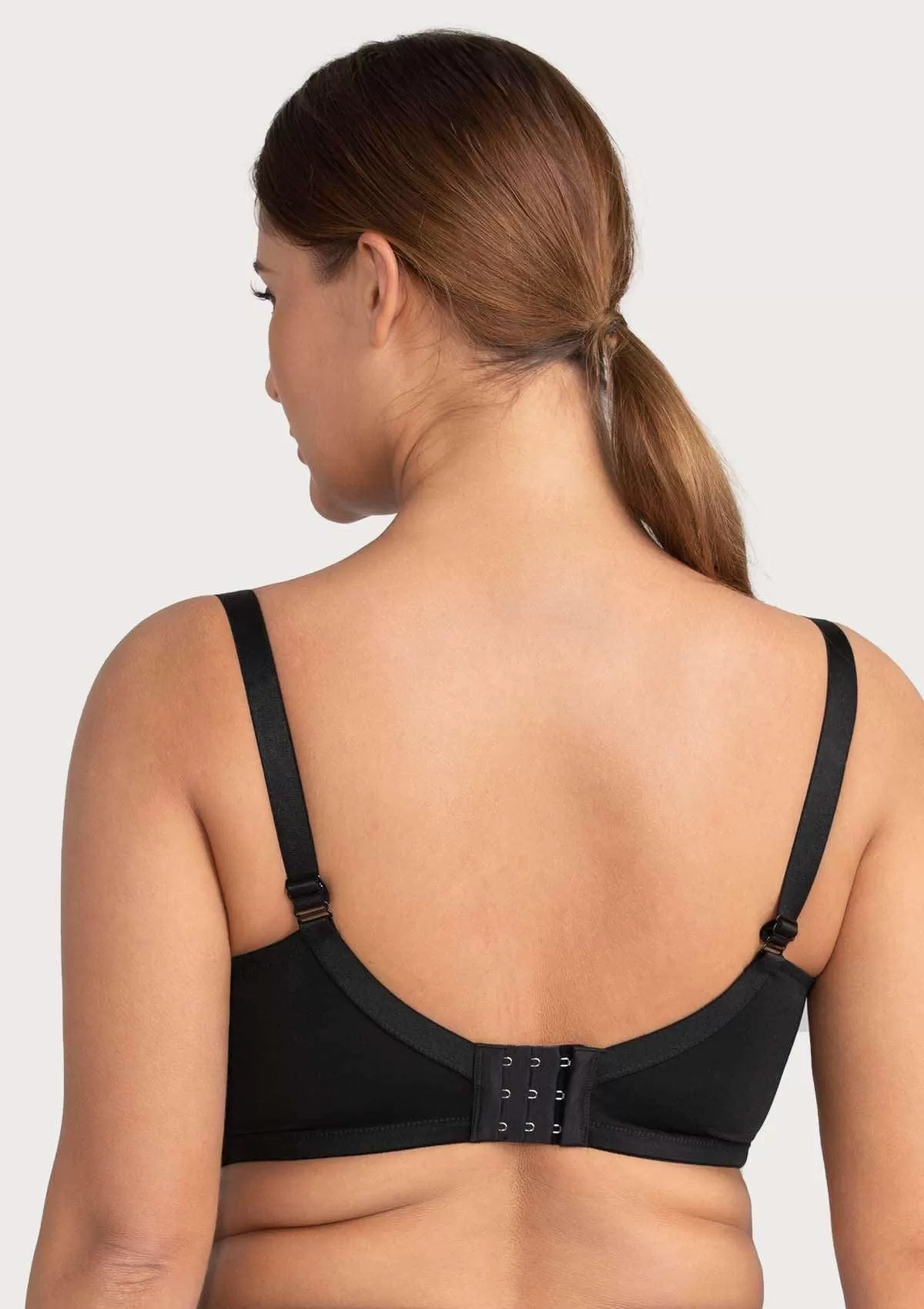 Begonia Black Vertical Lace Minimizer Bra