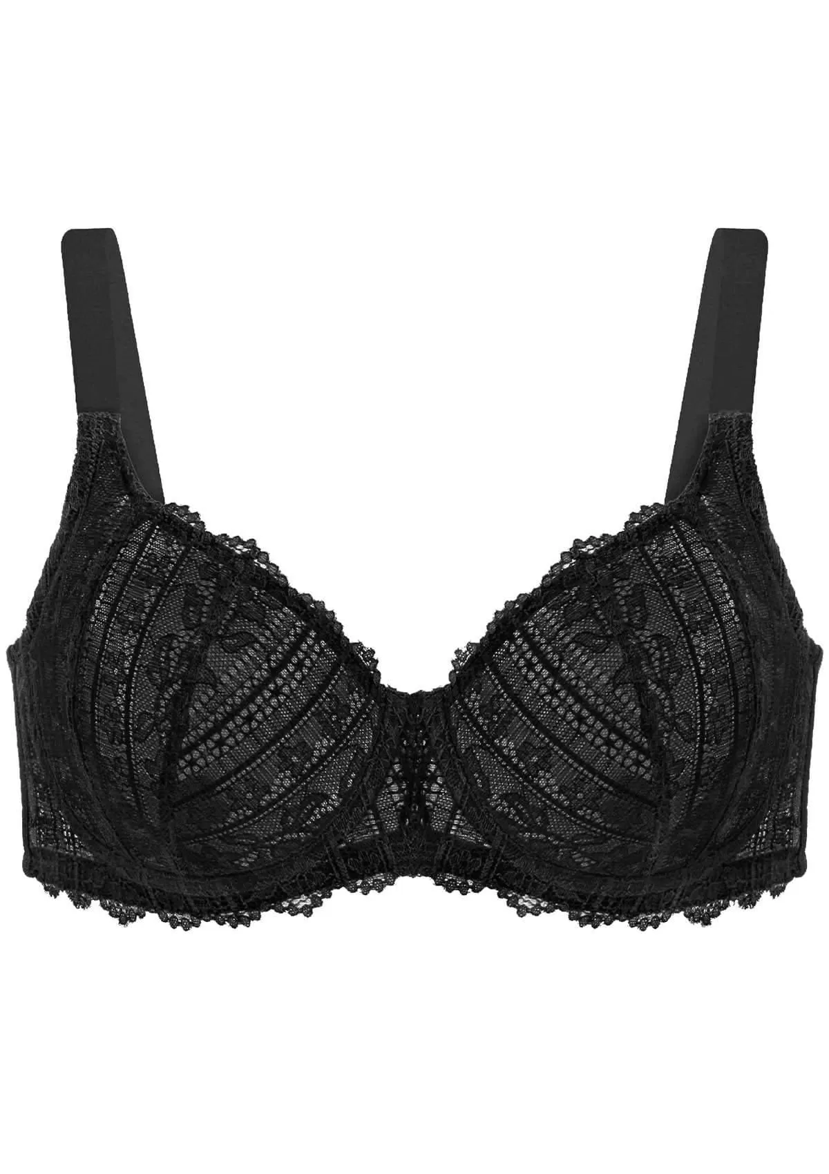 Begonia Black Vertical Lace Minimizer Bra