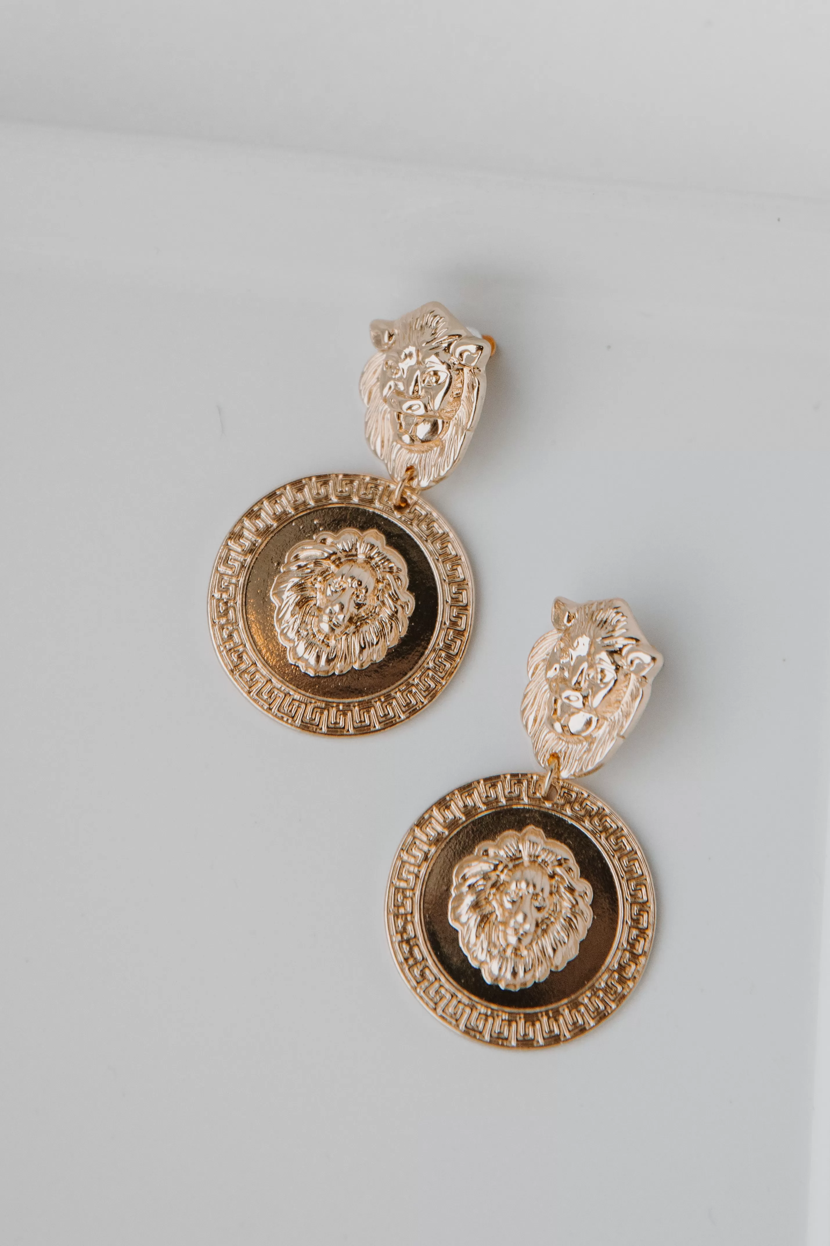 Bianca Gold Lion Drop Earrings