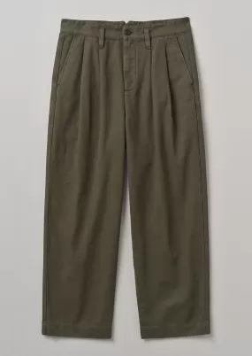 Bill Cotton Wide Leg Pants | Dark Olive