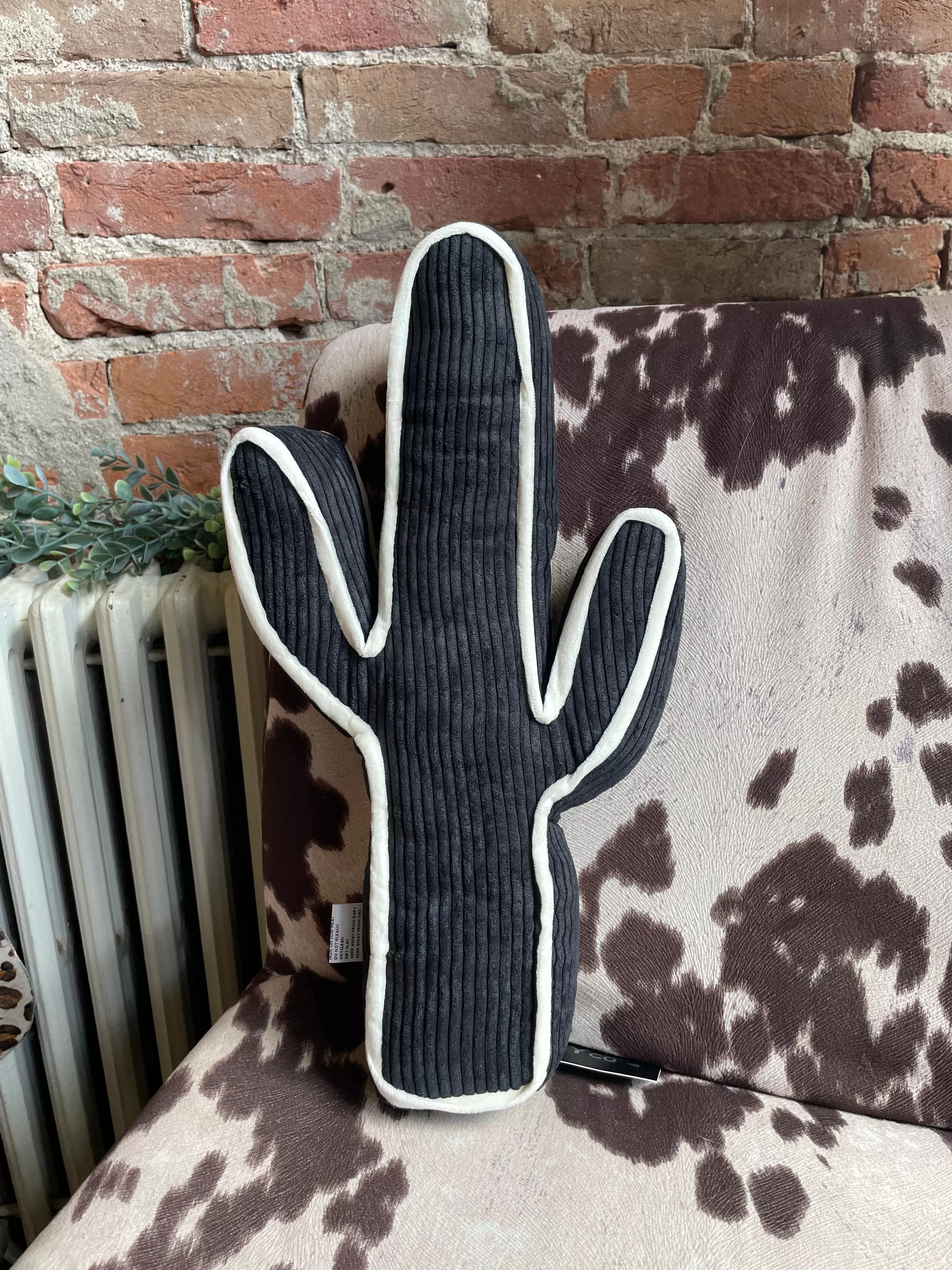 Black Kick a Cactus Pillow