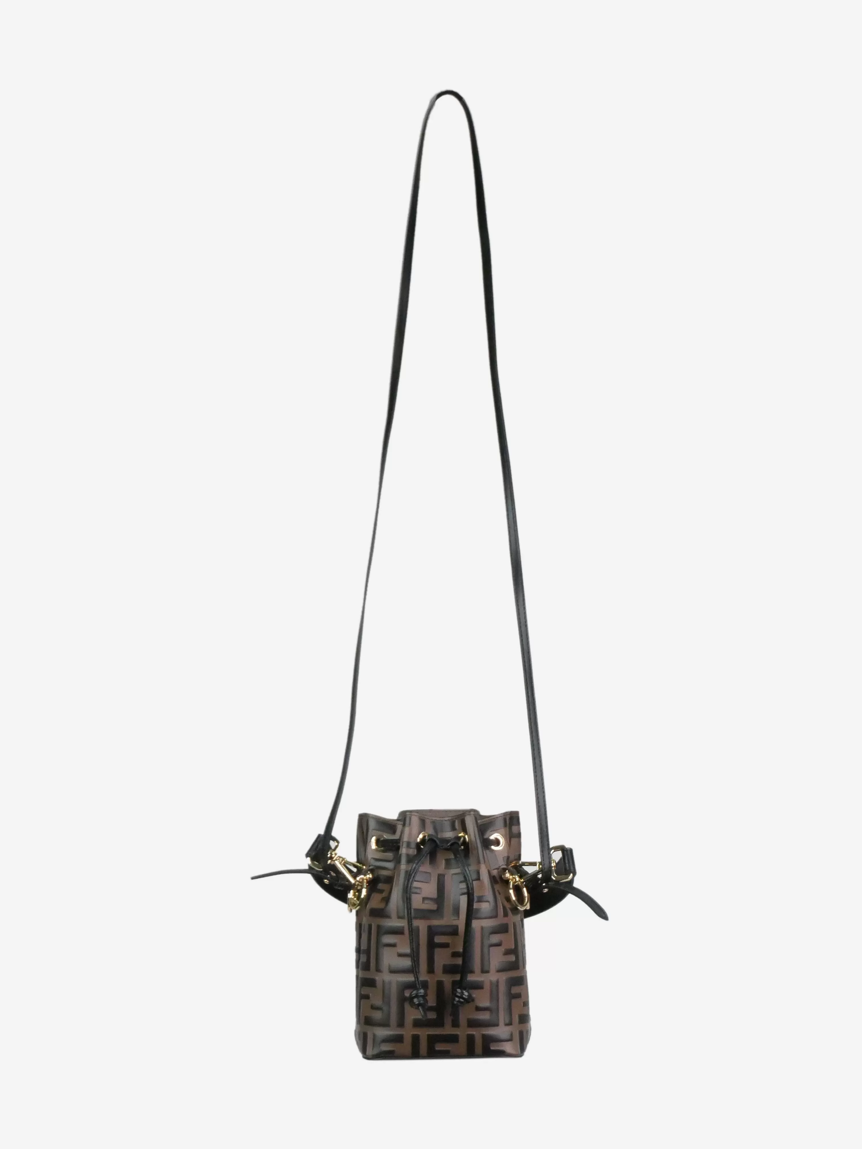 Brown Mon Tresor mini bucket bag