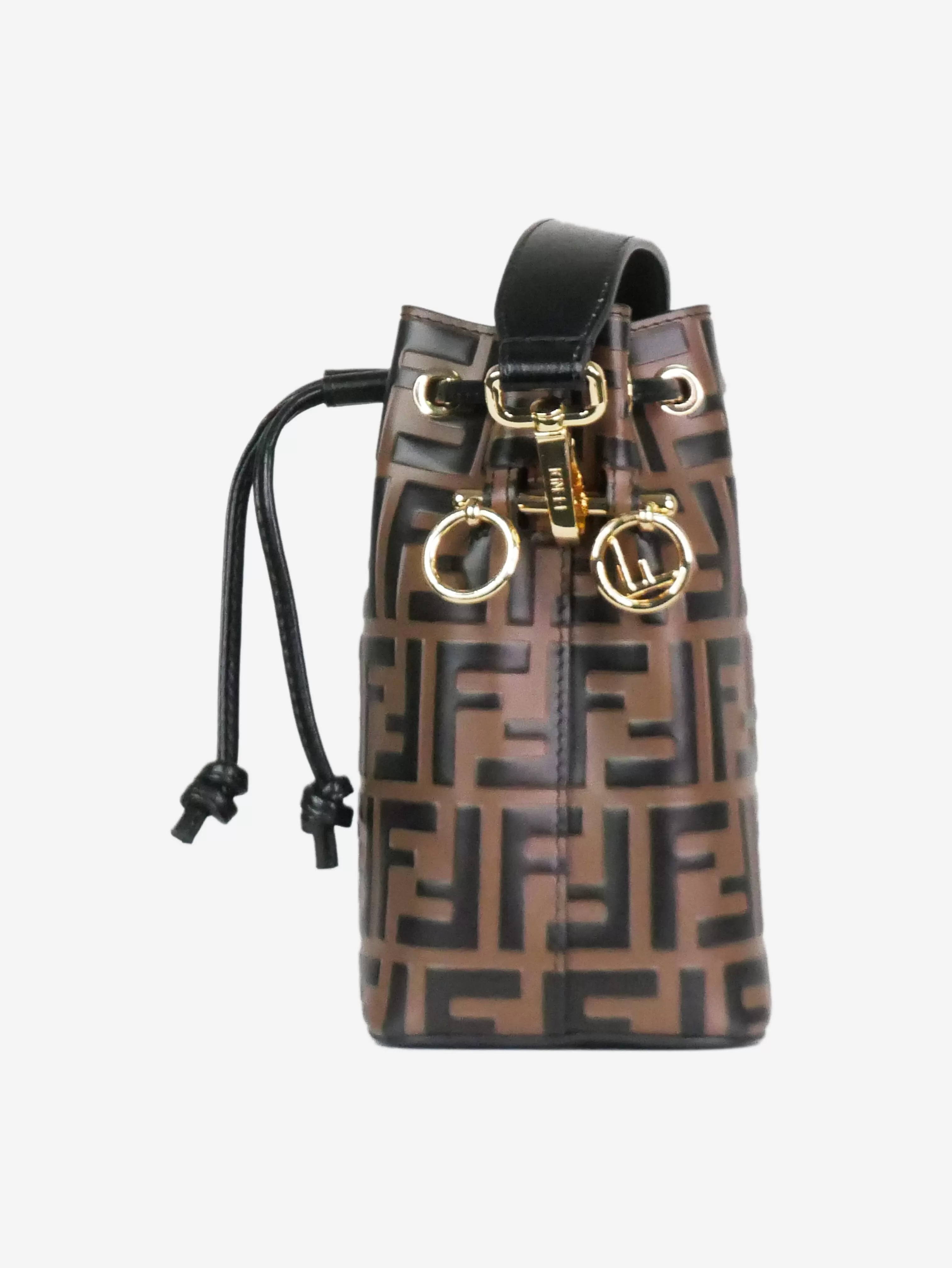 Brown Mon Tresor mini bucket bag