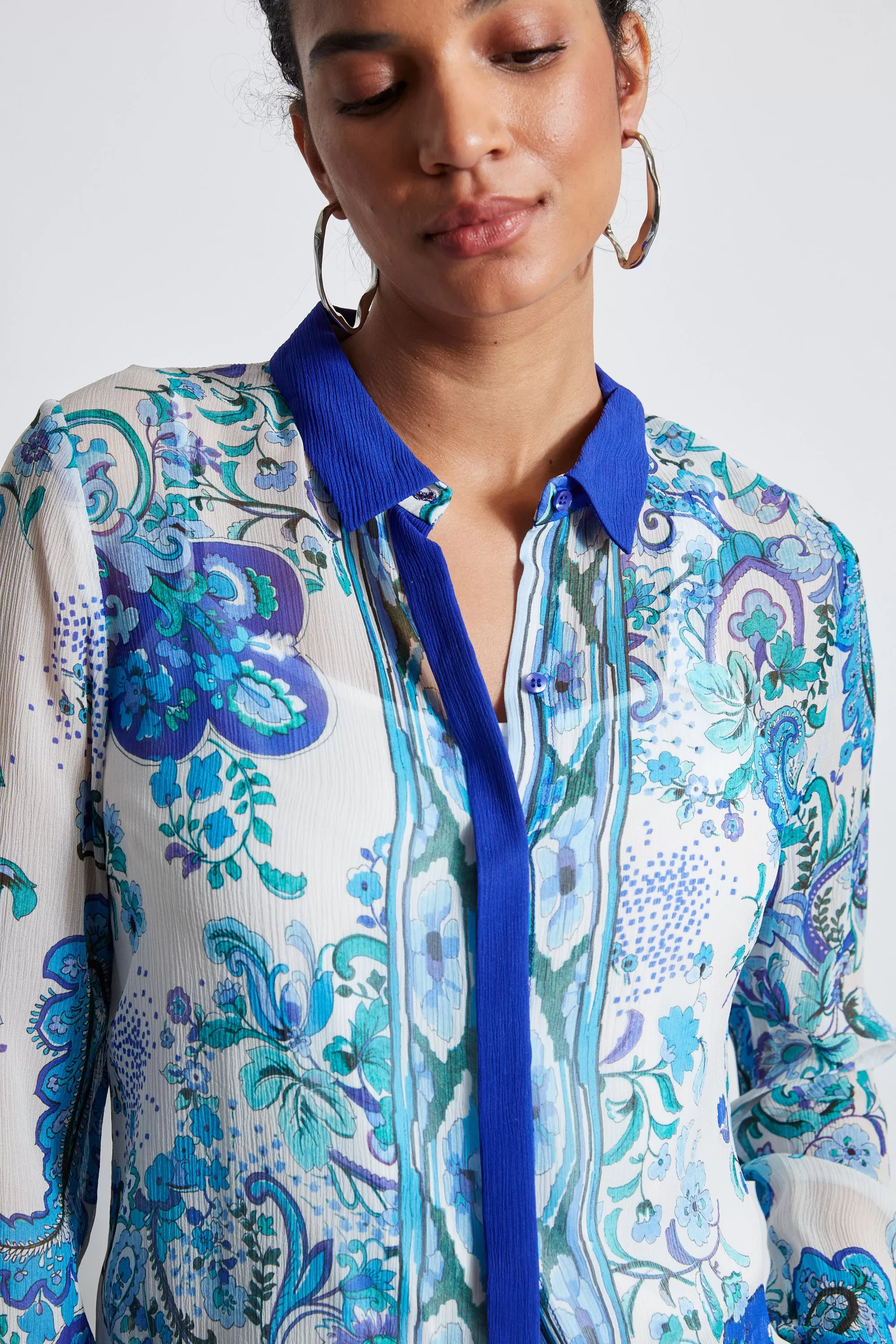 Calypso Scarf Silk Shirt