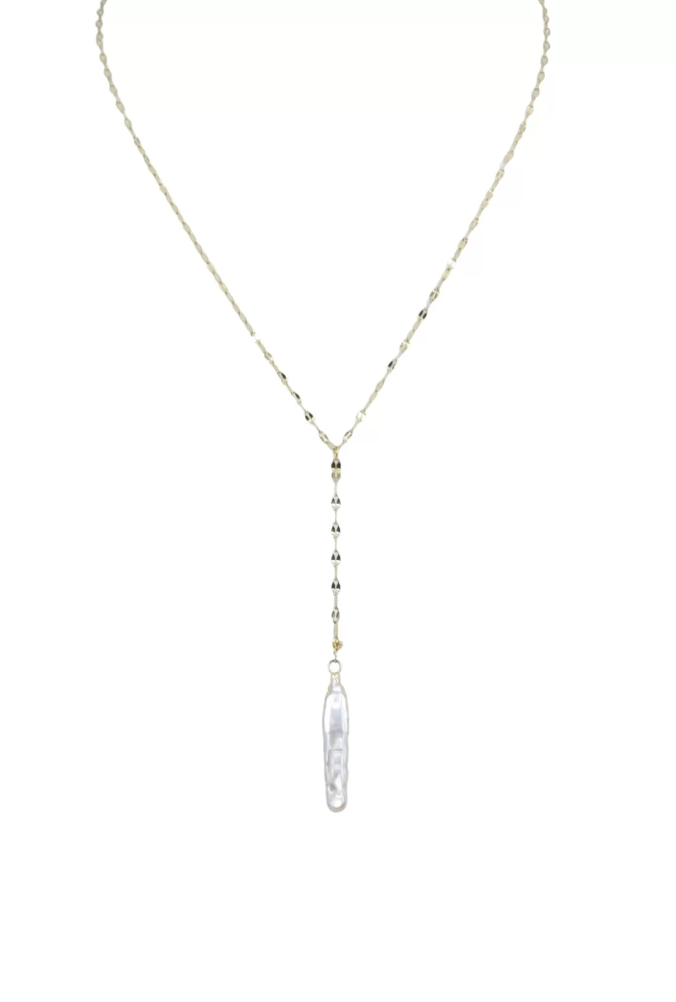 Chain Pearl Drop Tassel Necklace