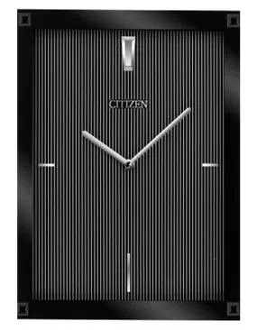 Citizen Gallery Black Rectangular Clock - Edge-to-Edge Glass