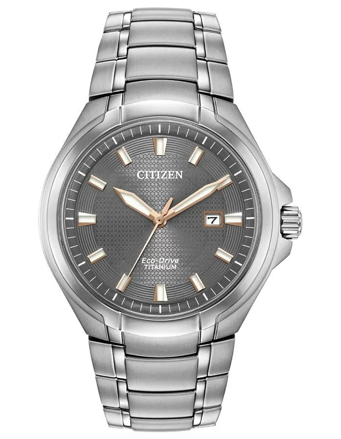 Citizen Mens Eco-Drive Paradigm Watch - Titanium - Gray Dial - Date - Bracelet